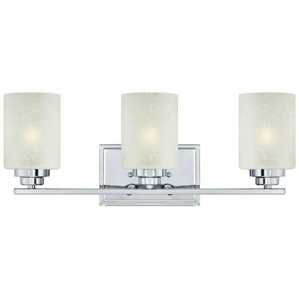 Brightbomb Hansen Three Light Wall Fixture, Chrome with White Linen Glass BR2689945